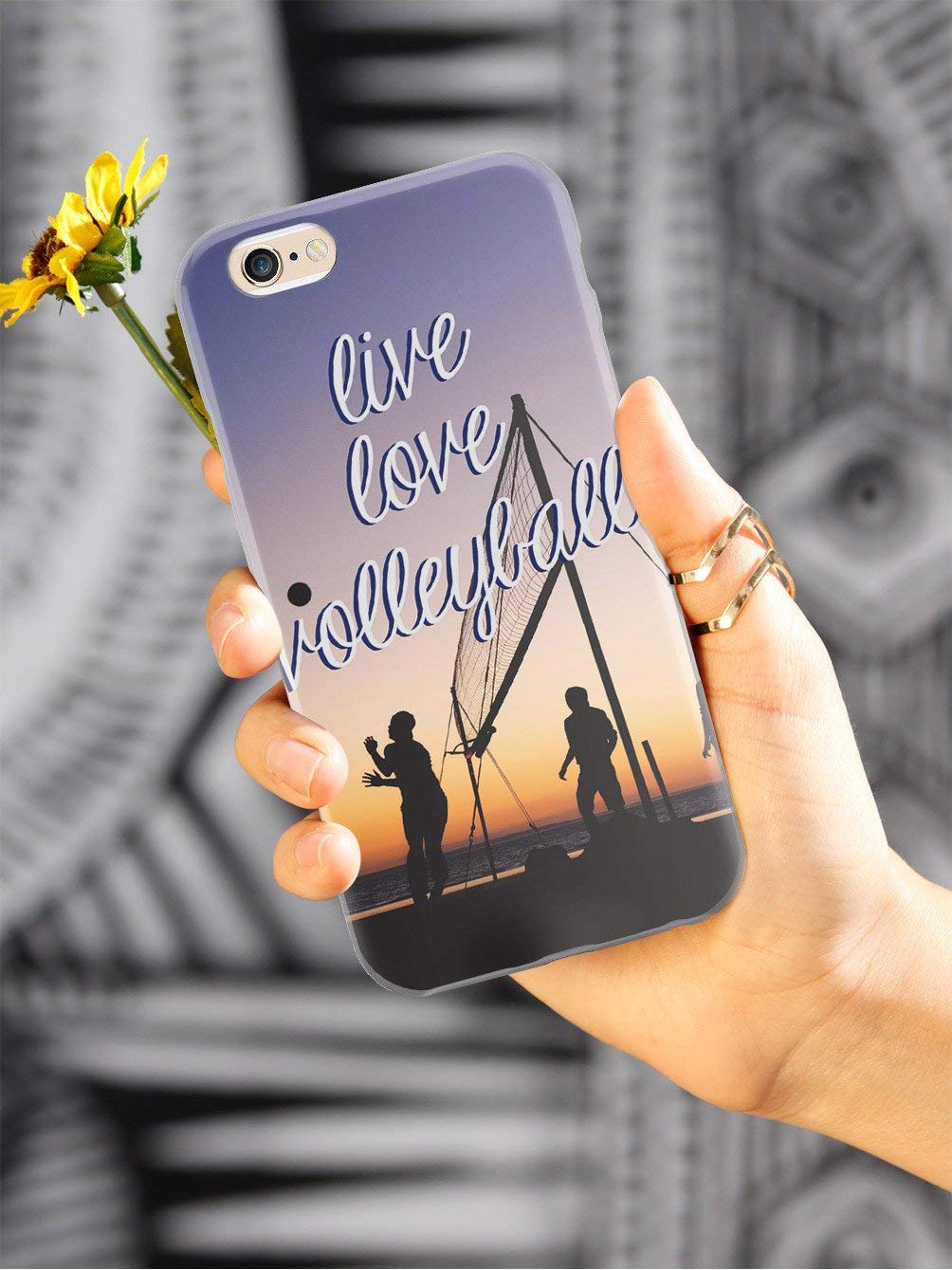 Inspired Cases - iPhone XR Case Compatible with Apple iPhone XR - 3D Textured Protective Phone Cover - Live Love Volleyball Design - Perfect for Sports, Travel & Everyday Use