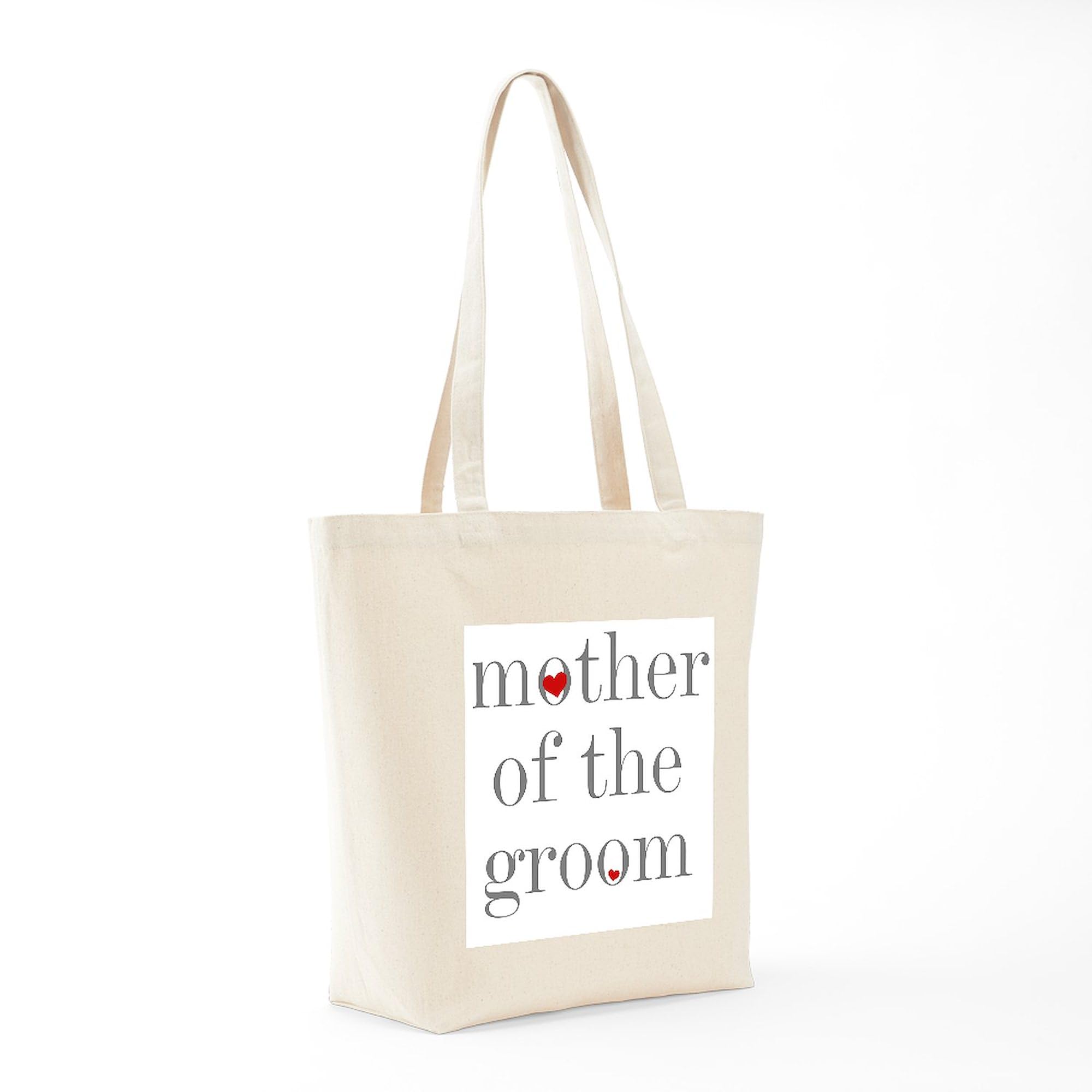 Eco-Friendly Natural Canvas Tote Bag - Mother of Groom Grey Text Reusable Shopping Bag | Perfect for Weddings, Groceries & Beach Outings