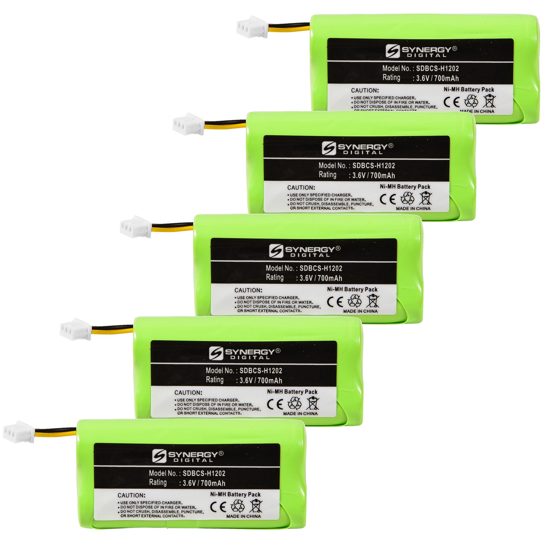 Synergy Digital Barcode Scanner Batteries - 5 Pack Ni-MH 3.6V 700mAh Replacement for Symbol 82-67705-01 & BTRY-LS42RAAOE-01 - Perfect for Retail, Warehouse, and Inventory Management Systems