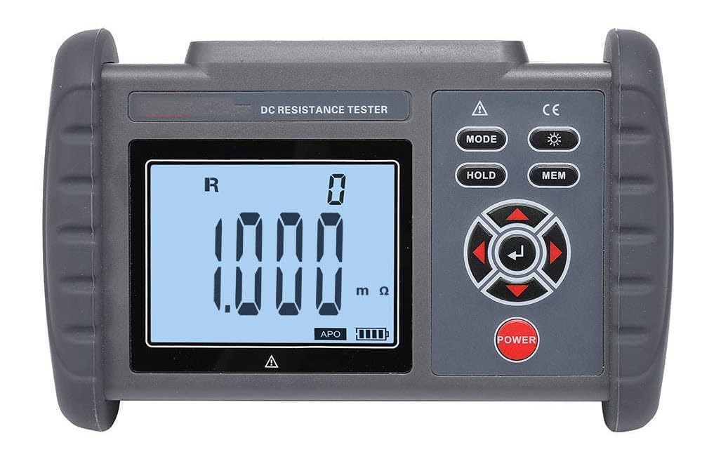 Digital DC Low Resistance Tester 0.001mΩ-300.0KΩ Micro Ohm Meter with USB Data Transfer, Overload Protection & 4-Wire Testing - Perfect for Electrical Maintenance, Circuit Testing and Industrial Equipment Diagnostics