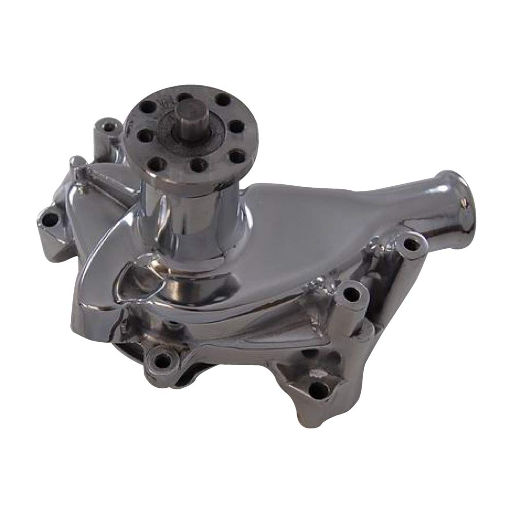 1969-87 Chevy SB Chrome Aluminum Water Pump (Long Style) - High-Performance Cooling for Classic Chevy Engines - Perfect for Restoration & Hot Rod Upgrades