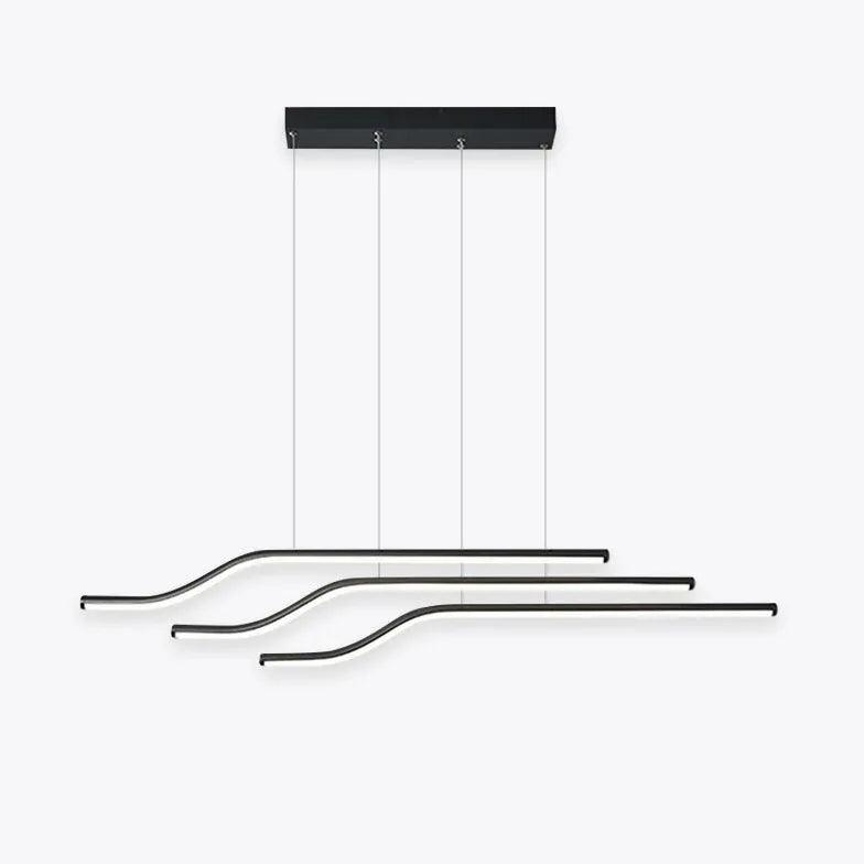 Modern Three Line Zigzag Design Minimalist Pendant Light - Sleek Ceiling Lighting Fixture for Dining Room, Kitchen Island & Bedroom Decor