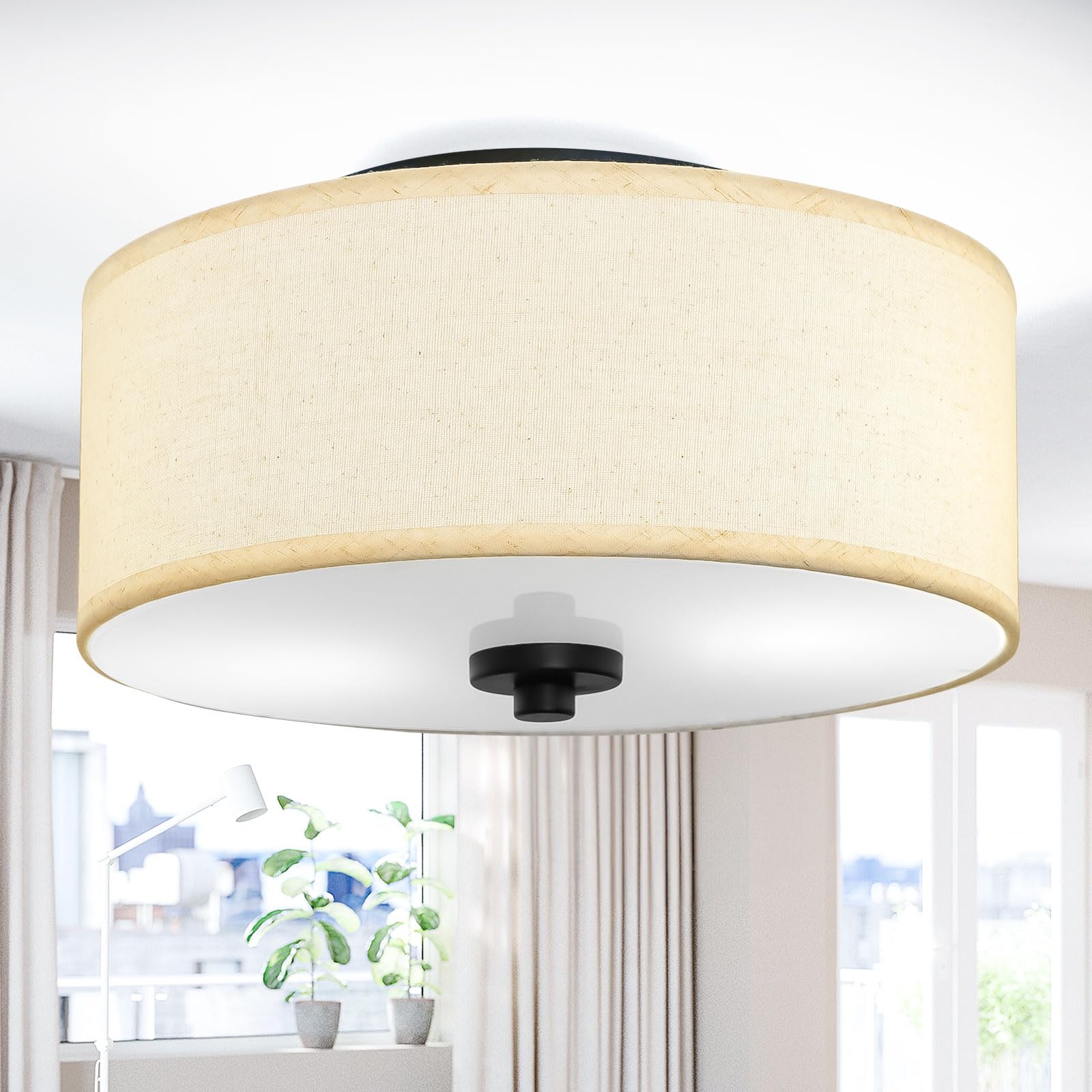 2-Light Flush Mount Ceiling Fixture - 12