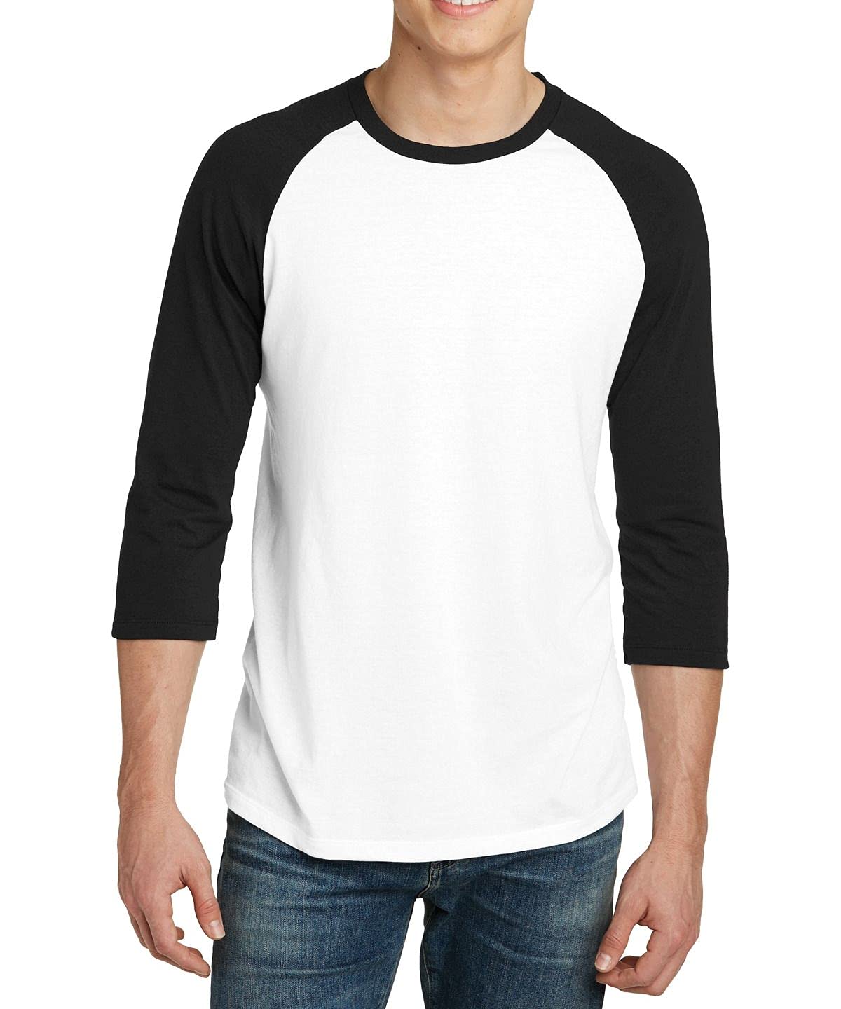 JustBlanks Men's Short Sleeve Raglan T-Shirt | 100% Cotton Slim Fit Crew Neck Tee | Casual Wear, Gym, Everyday Outfits