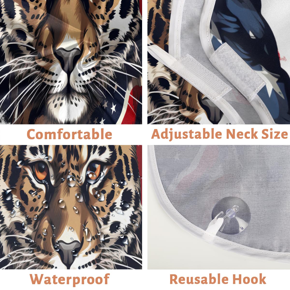 Men's Cool Animal Tiger Beard Shaving Bib - Waterproof Hair Dye Apron for Barbers & Stylists, Beard Trimming Cape with Sink Catcher - Perfect for Salon, Home Grooming & Gift Giving