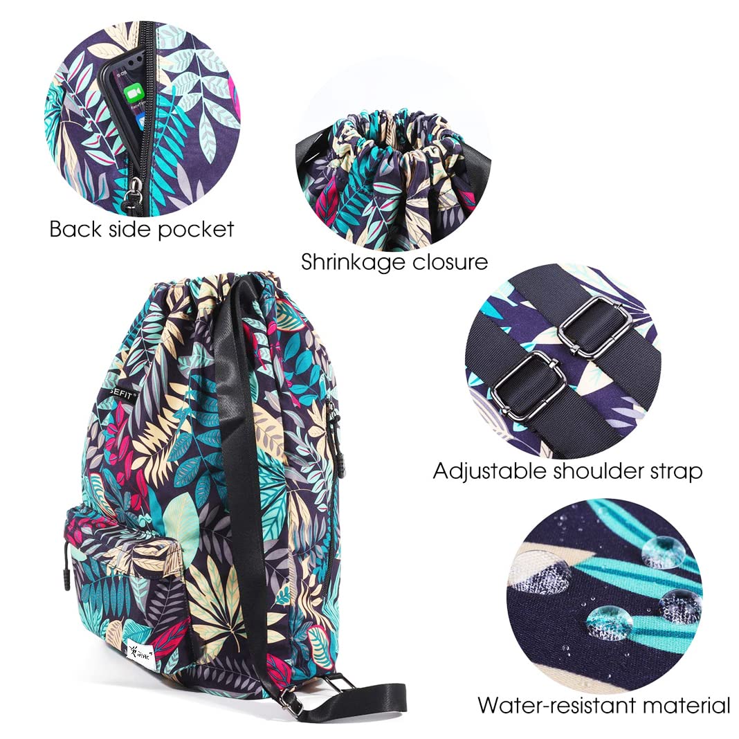 Waterproof Drawstring Backpack - Lightweight Gym Sackpack for Men & Women - Sports, Beach, Travel & Outdoor Activities