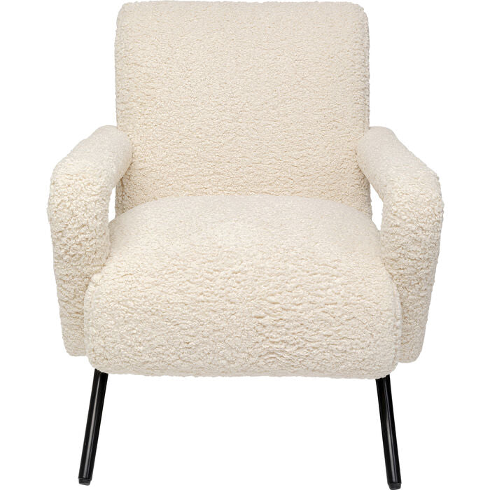 Sascha White Modern Armchair - Stylish and Comfortable Upholstered Lounge Chair for Living Room, Bedroom, or Office - Perfect for Relaxing, Reading, and Entertaining Guests