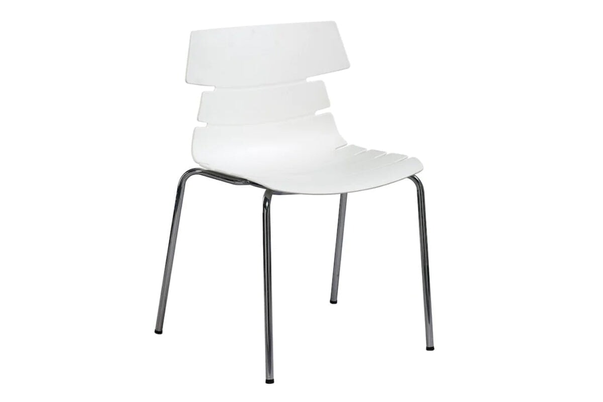 Wave Plastic Chair with 4-Leg Base - Lightweight Outdoor & Indoor Dining Chair for Patio, Garden, Kitchen, and Restaurant Use