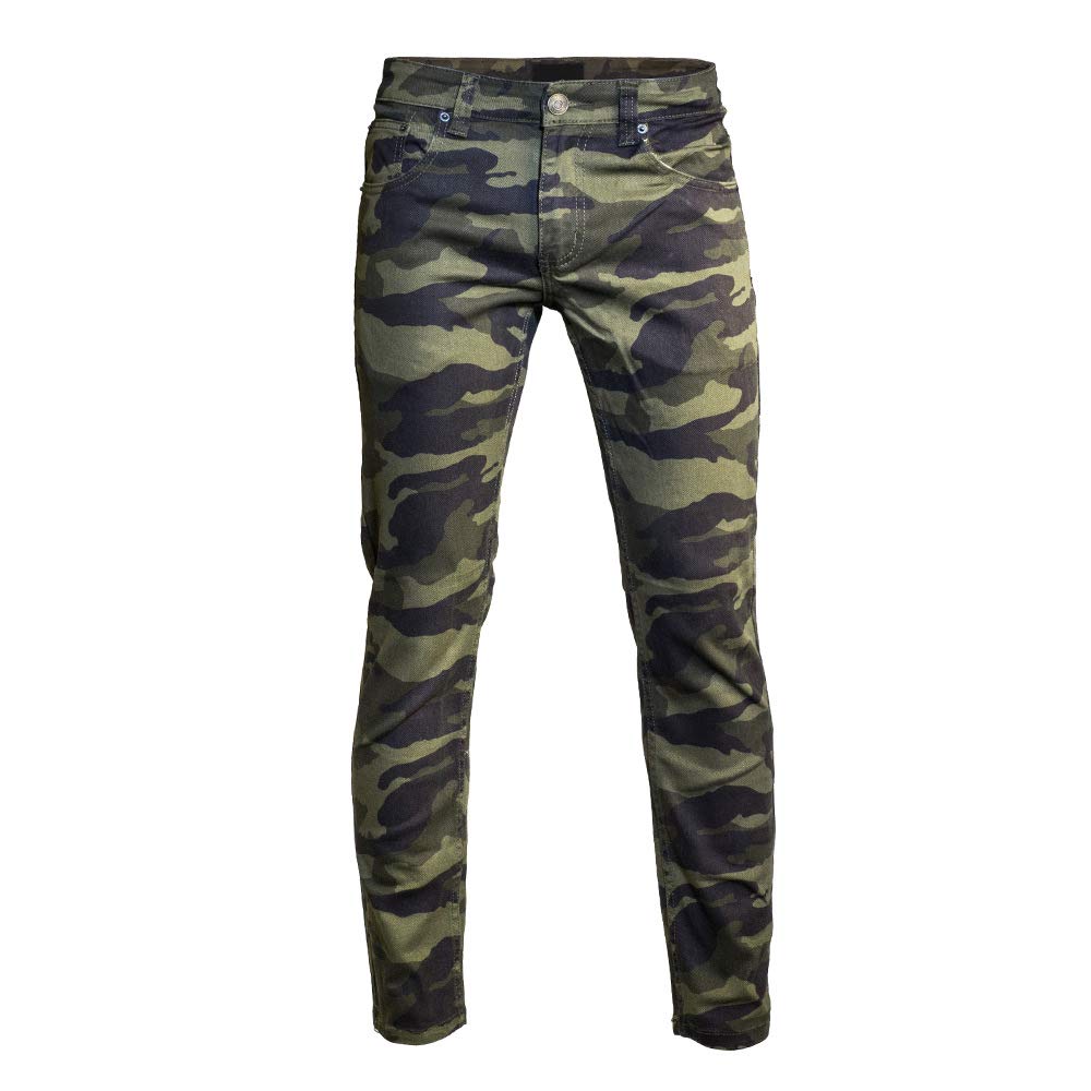 Trendy Men's Skinny Slim Fit Camo Jeans - Minimalist Style for Casual & Streetwear Outfits | Perfect for Everyday Wear, Parties & Urban Fashion