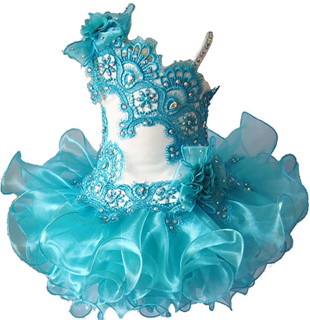 Jenniferwu One Shoulder Baby Girl's Pageant Dress for Newborn Toddler - Perfect for Birthday Parties, Photo Shoots & Special Occasions