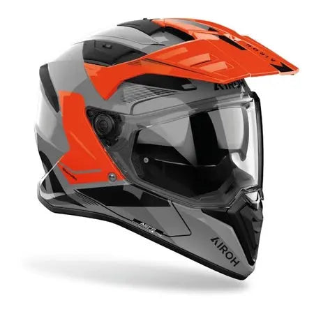 Airoh Bandit Tune Gloss Orange Motorcycle Helmet - Lightweight DOT Certified Full Face Helmet for Street & Racing Bikes - Perfect for Urban Commuting & Track Days