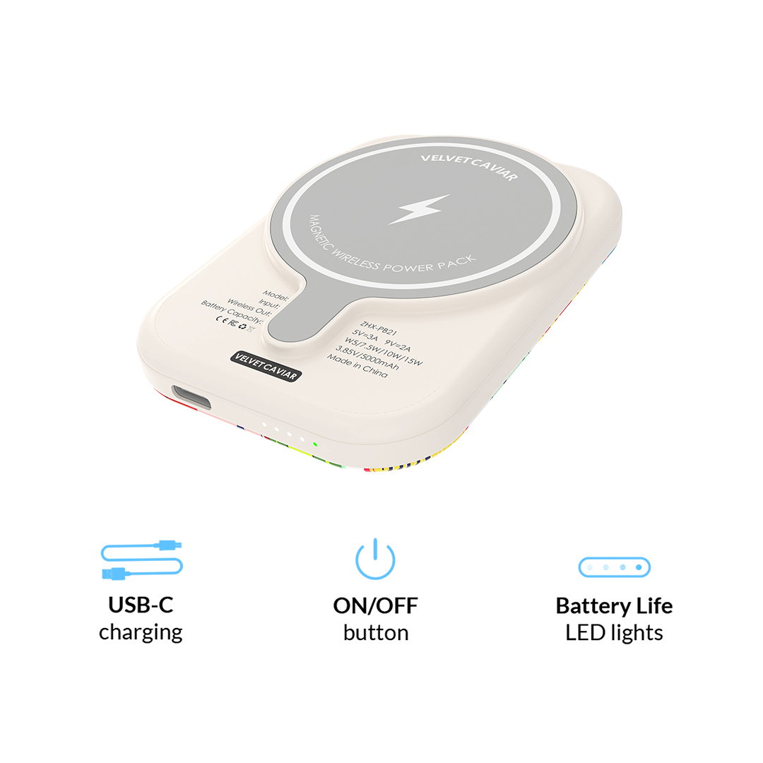 Juicy Fruits MagSafe Battery Pack - 5000mAh Portable Charger for iPhone 12/13/14/15 | Fast Wireless Charging Power Bank | Perfect for Travel, Outdoor Adventures & Daily Commute