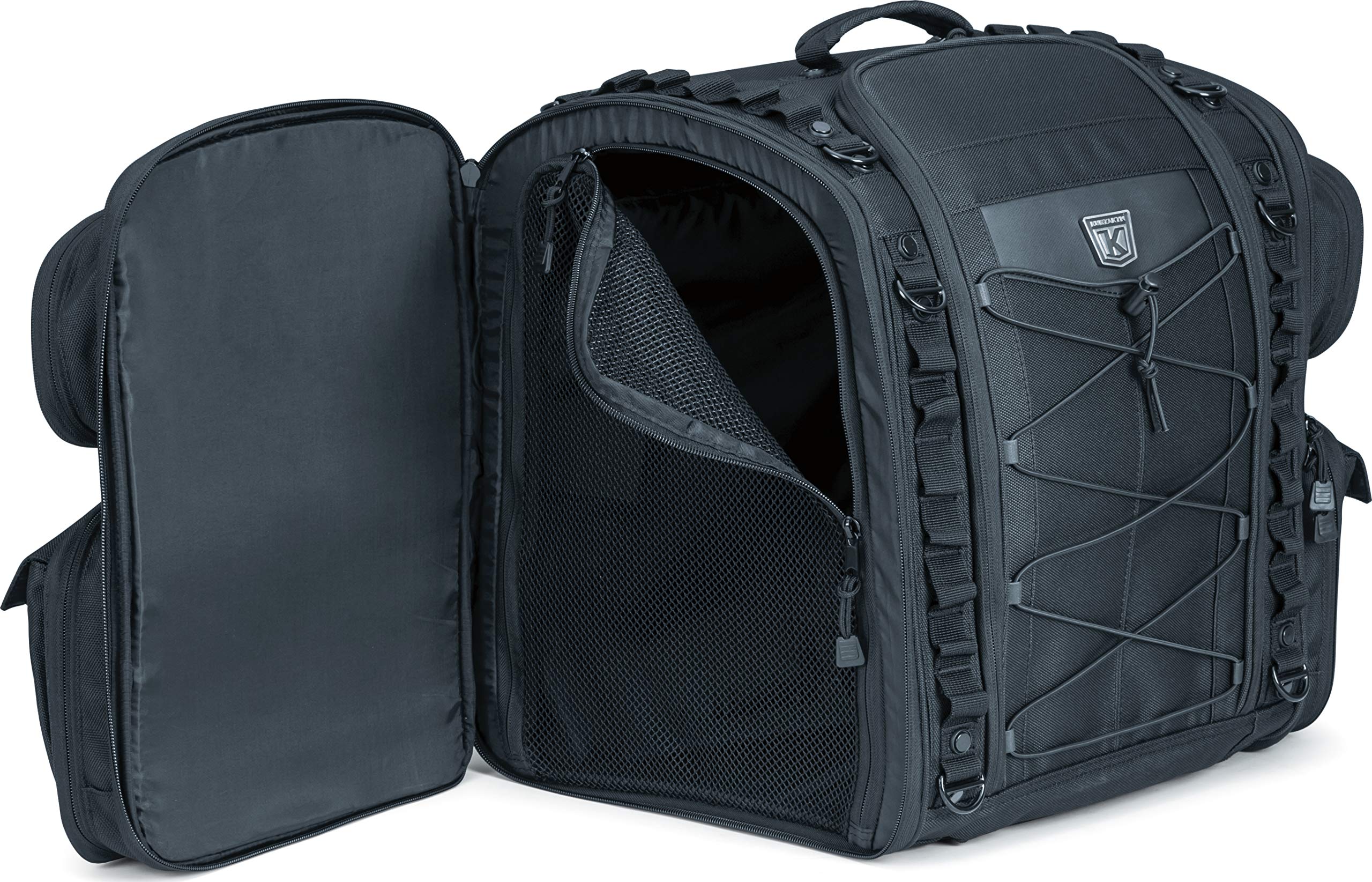 **Kuryakyn 5284 Momentum Road Warrior Motorcycle Travel Luggage – Weatherproof Seat/Trunk/Rack Bag with Sissy Bar Straps, Black – Ideal for Long-Distance Rides & Adventure Touring**