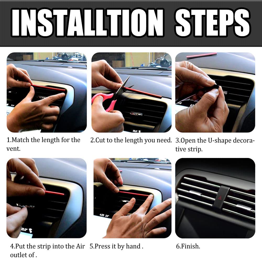 20PCS Universal Car Air Vent Trim Strips - Waterproof Bendable AC Outlet Decoration for Auto Interior (Silver) | Perfect for Customizing Dashboard & Enhancing Vehicle Aesthetics