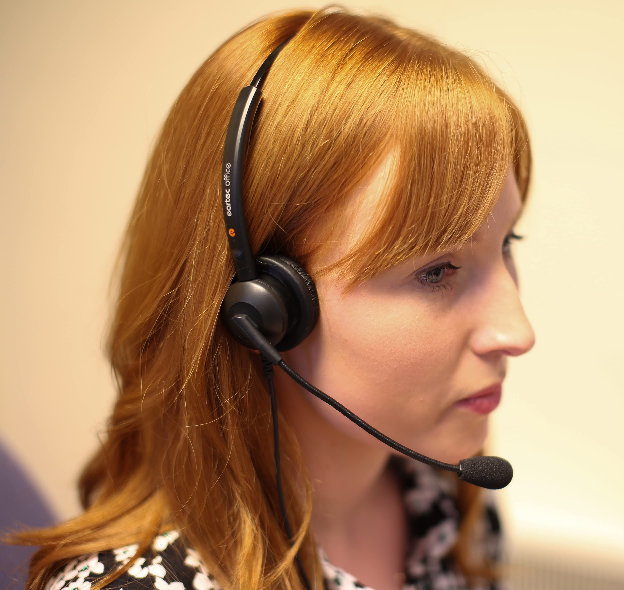 Avaya J139 J169 J179 IP Phone Single Ear Headset with FREE RJ9 Plantronics QD009 Cable - Office & Call Center Headphones for Business Communications