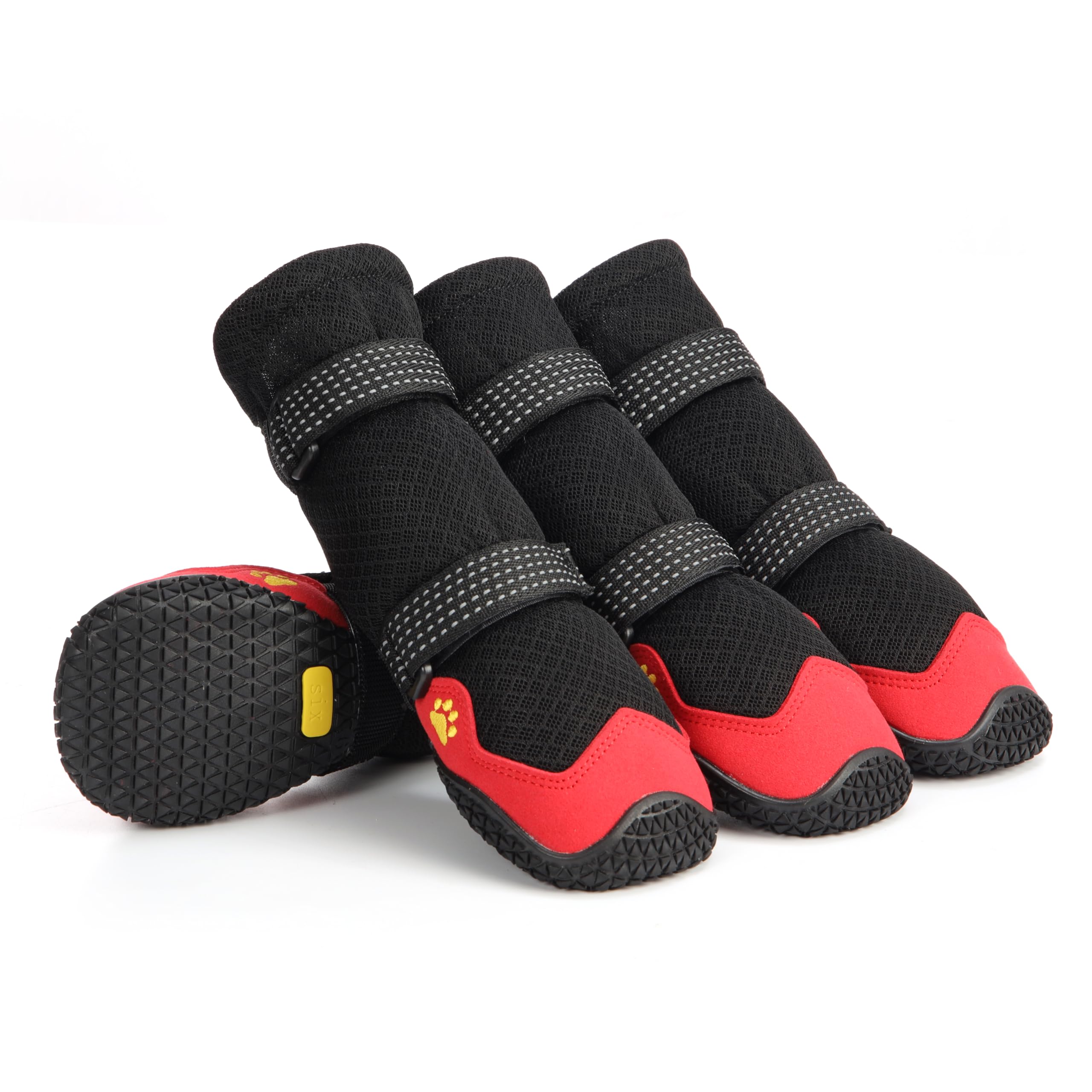 Anti-Slip Waterproof Dog Boots for Hot Pavement - Reflective Hiking Shoes for Small to Large Dogs (4PCS) | Breathable Paw Protectors for Walking, Running & Outdoor Adventures