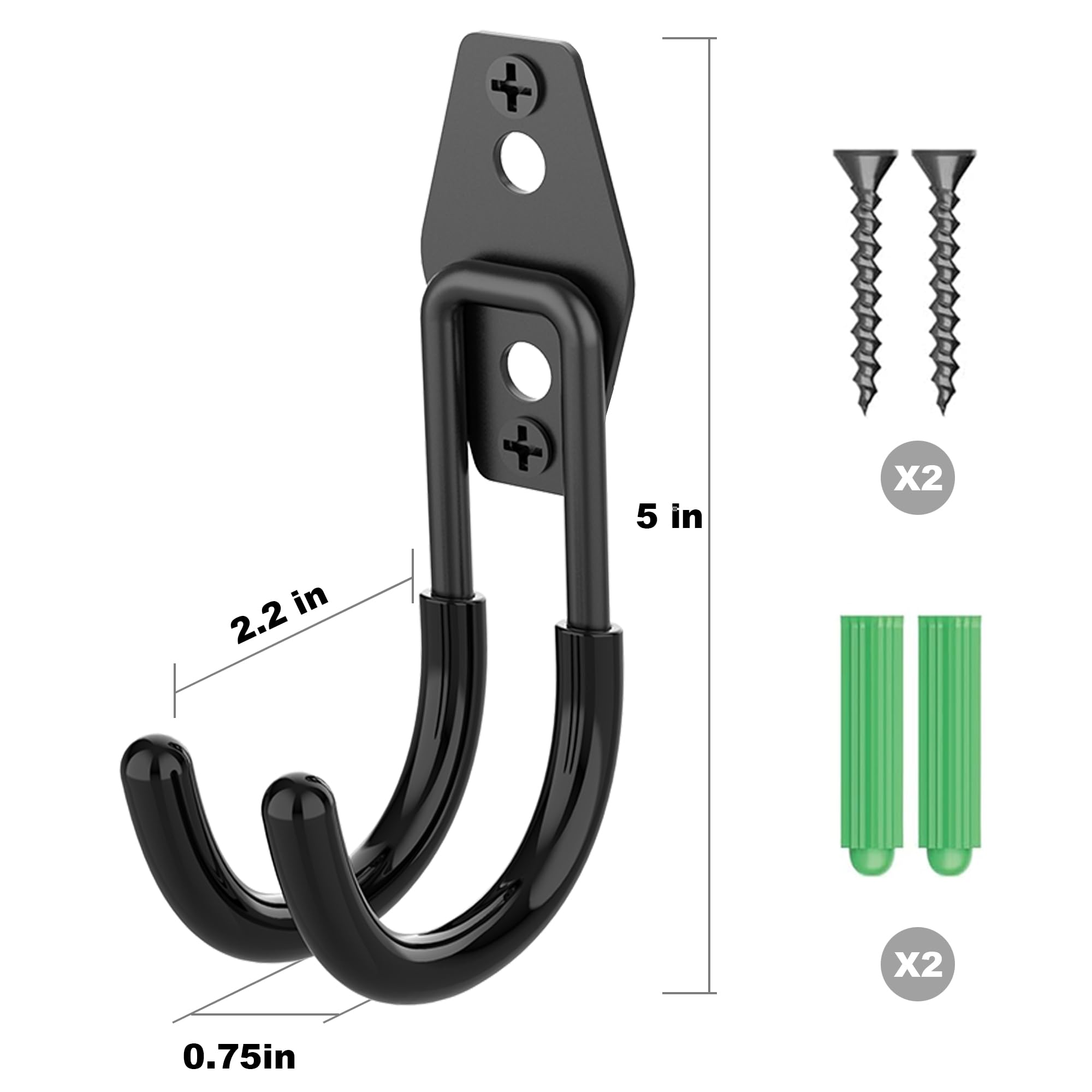 Heavy Duty Steel EV Charger Holder Wall Mount - J-Hook Electric Vehicle Charger Cord Organizer for Tesla, Nissan, Chevy - Indoor & Outdoor Use - Perfect for Garage, Driveway & Parking Lot Charging