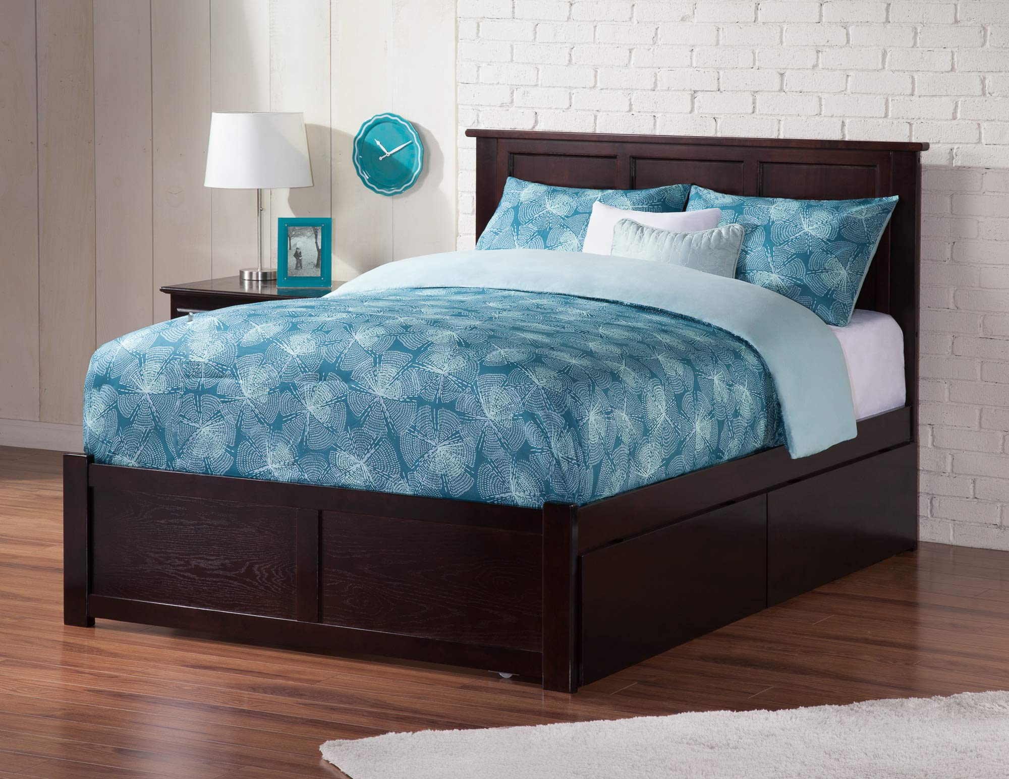 AFI Madison Full Platform Bed with Footboard & Storage Drawers in Espresso - Modern Bedroom Furniture for Small Spaces & Storage Solutions