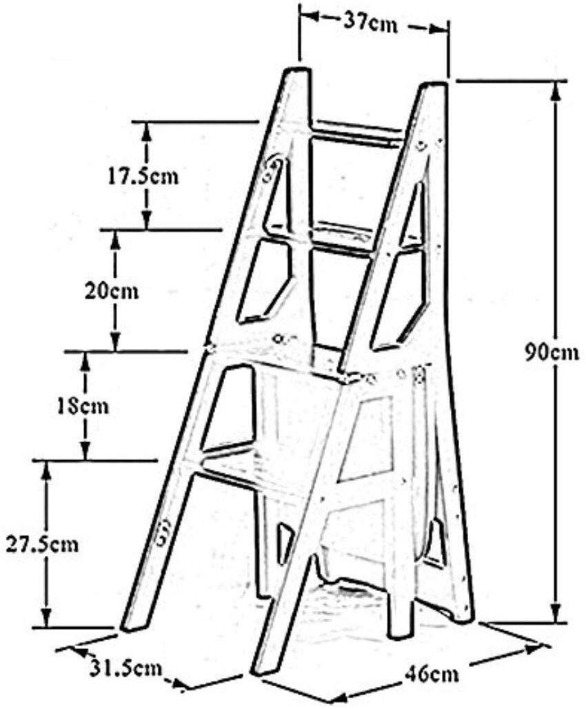 3-Step Foldable Wooden Stool Ladder - Dark Brown Creative Multi-Functional Step Stool for Home, Kitchen, Bathroom & Storage | NEVKA Space-Saving Furniture for Easy Reach