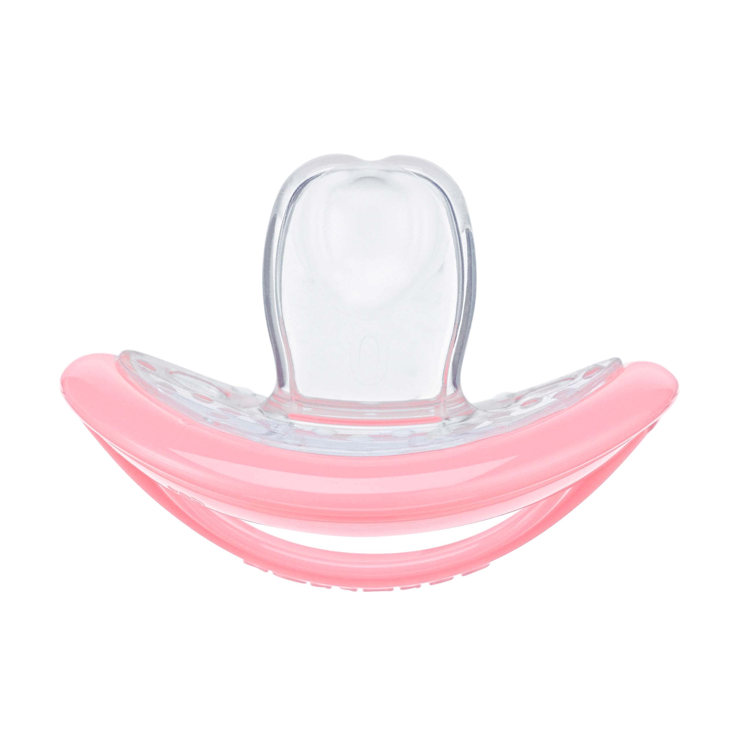 Curaprox Baby Pacifier Size 0 with Storage Box - Newborn to Any Age, Soothing Rose-Colored Silicone Nipple - Perfect for Daycare, Travel & Comforting Fussy Babies