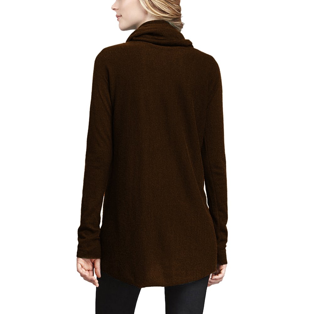 Parisbonbon Women's 100% Cashmere Cowl Neck Sweater - Soft & Warm Winter Pullover in Chocolate Brown, Size 3X - Perfect for Office, Date Night & Holiday Outfits