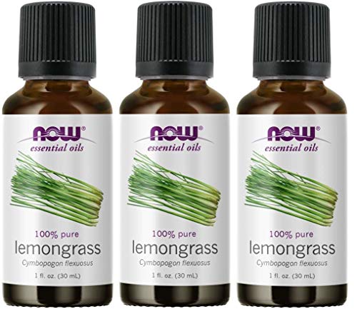 Now Foods Lemongrass Essential Oil 1 Ounce (Pack of 3) - 100% Pure Aromatherapy Oil for Diffuser, Massage & Relaxation - Perfect for Stress Relief, Skin Care & Home Fragrance