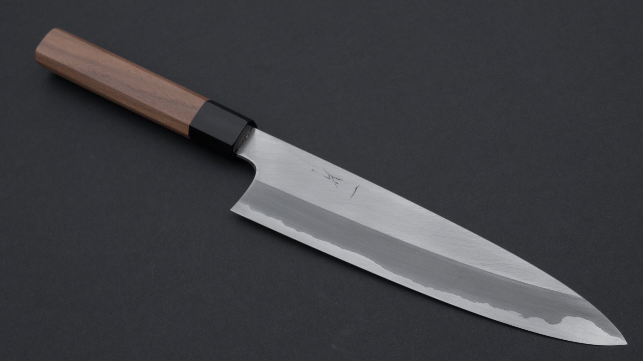 Hitohira Togashi Blue #1 Stainless Clad Migaki Gyuto 210mm Japanese Chef Knife with Walnut Handle - Perfect for Slicing, Dicing & Precision Cooking in Professional Kitchens & Home Use