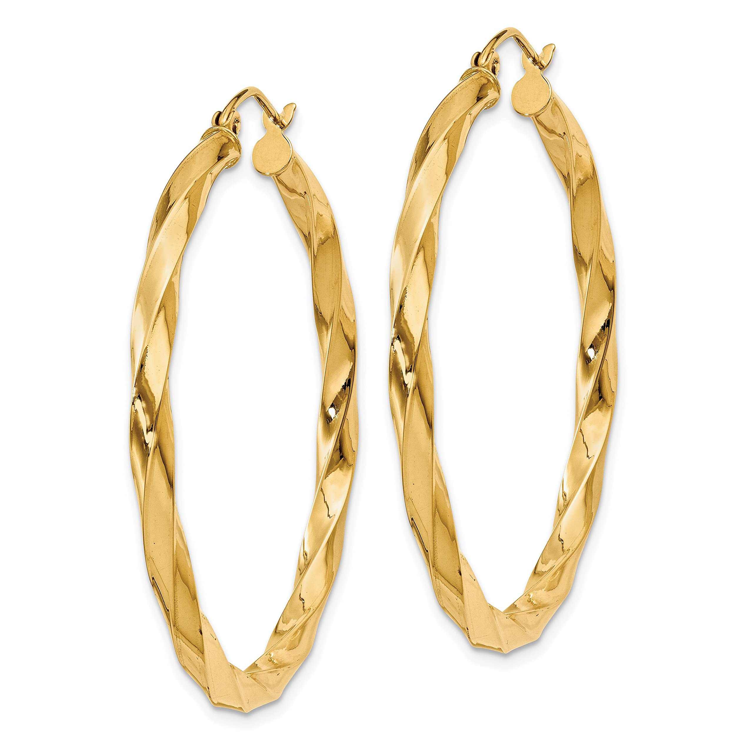 14K Yellow Gold Twisted Hoop Earrings for Women - Elegant Dainty Huggie Hoops - Perfect for Everyday Wear, Date Night & Special Occasions