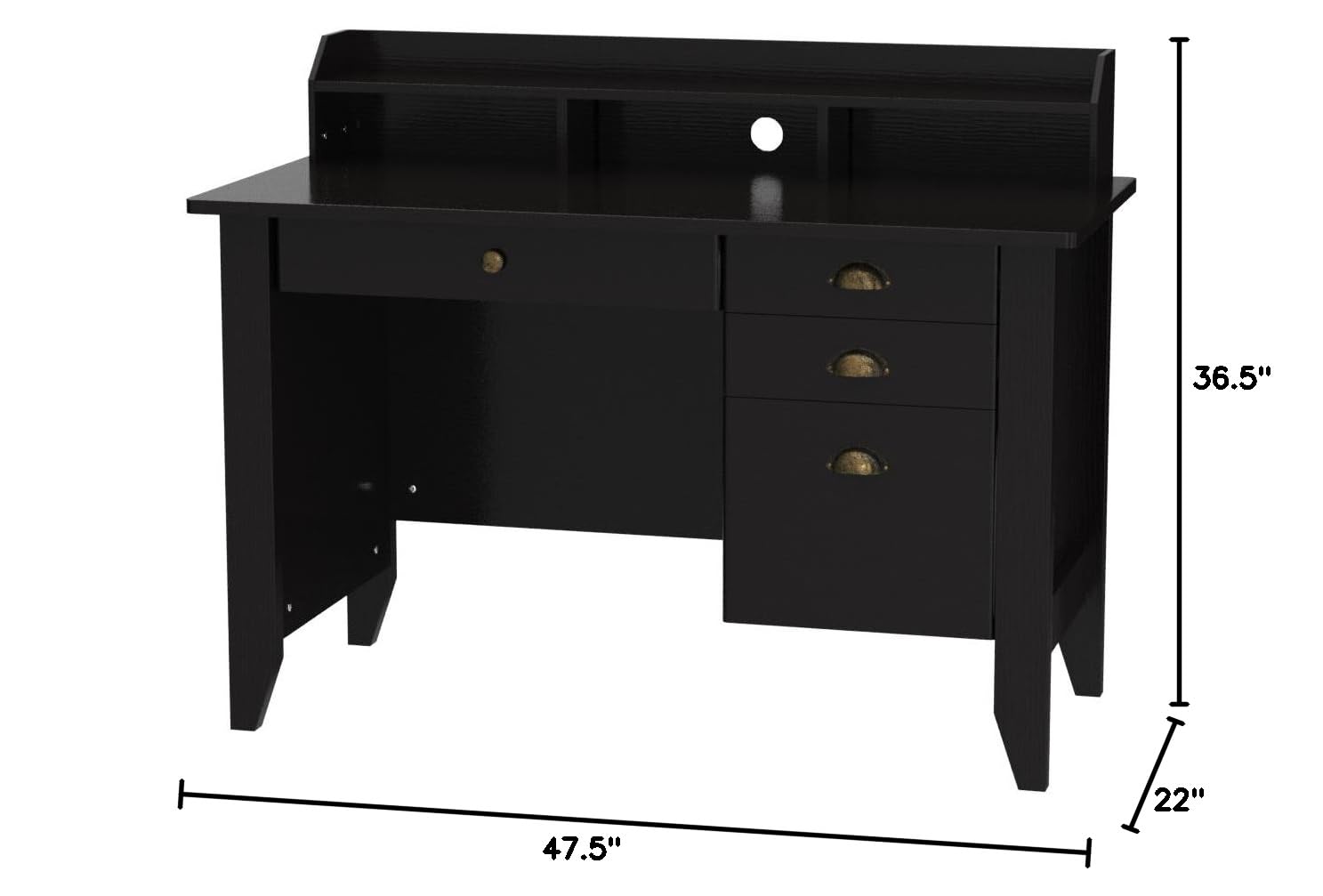 Catrimown Computer Desk with Drawers & Hutch - 47