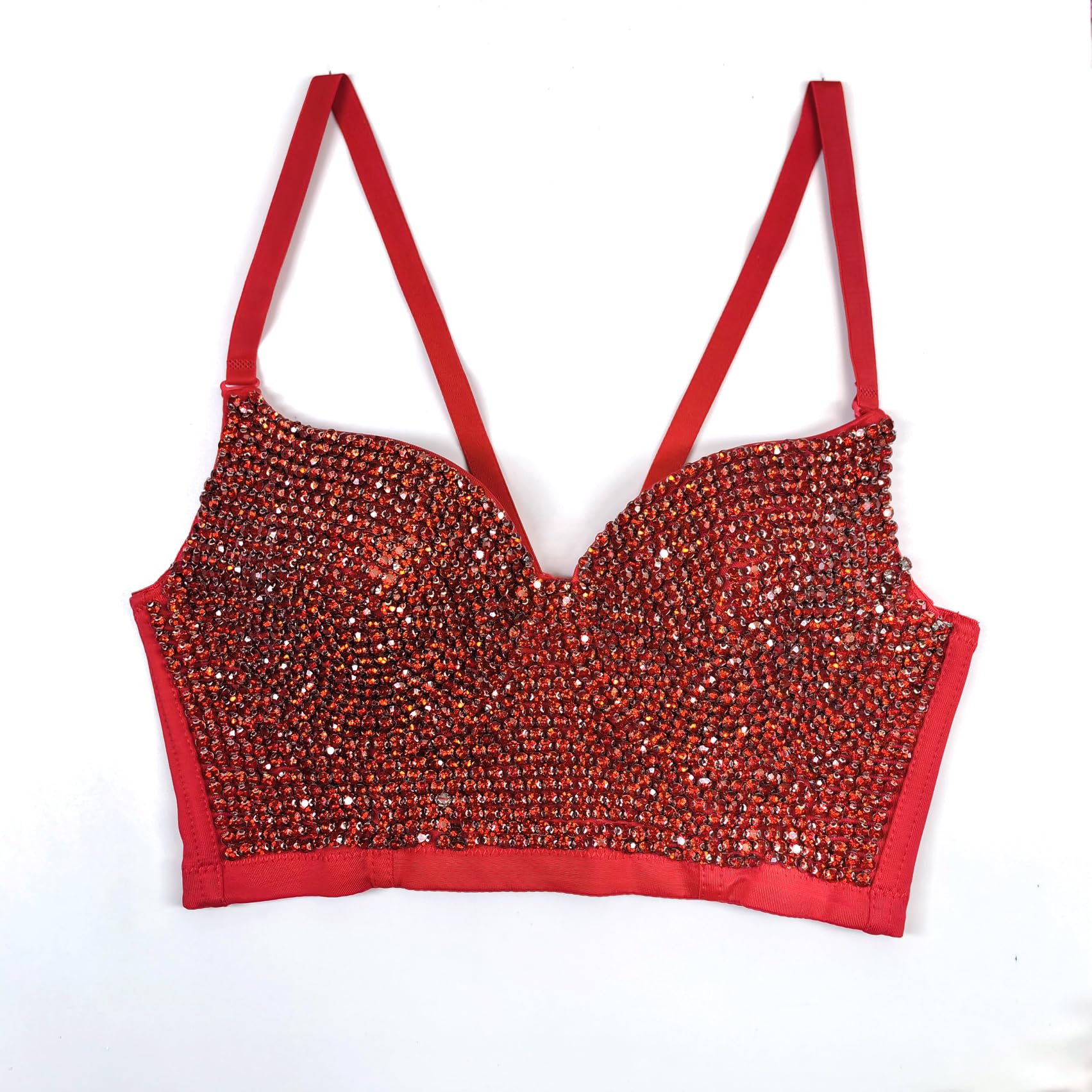 Sexy Women's Mesh Bustier Crop Top with Rhinestone & Push Up - Clubwear, Party Outfit, Corset Vest for Nightlife & Special Occasions