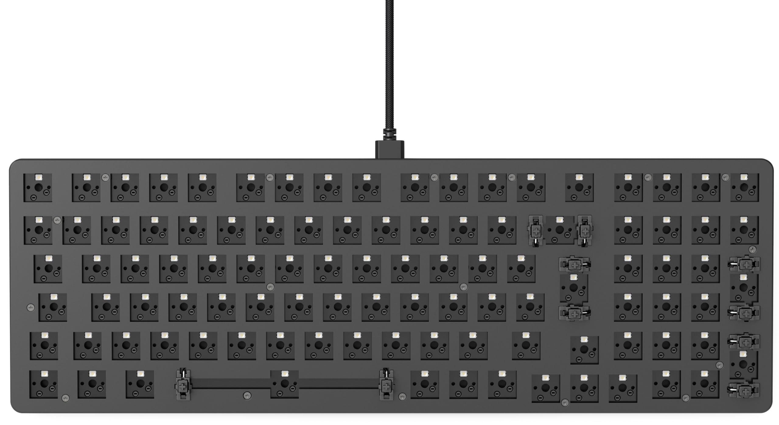 Glorious GMMK 2 96% Full Size Barebones Mechanical Gaming Keyboard - Aluminum Frame, Hot-Swappable, RGB Backlit, Customizable, ISO Layout - Black - Perfect for Esports, Streaming & Office Work
