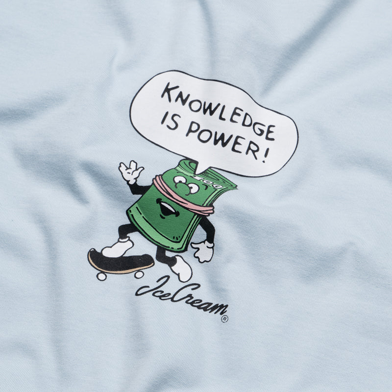 Premium Ice Cream Knowledge Graphic T-Shirt - Soft Cotton Blue Tee for Ice Cream Lovers & Summer Fashion