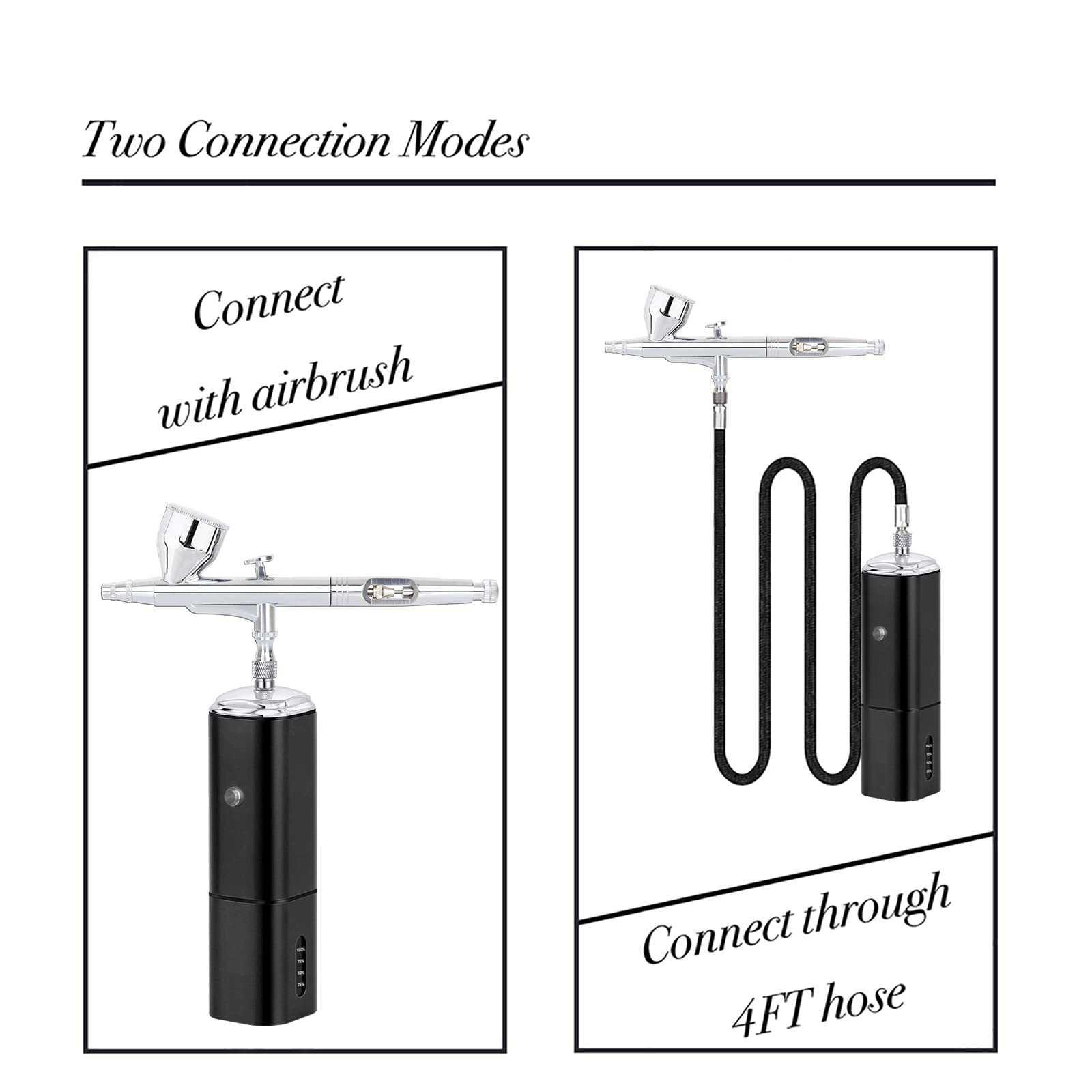Casubaris Cordless Portable Airbrush Kit with Compressor - Rechargeable Dual Action Airbrush Pen for Barbers, Model Painting, Nail Art & Makeup | Perfect for DIY Crafts, Tattoo Practice & Home Beauty Use