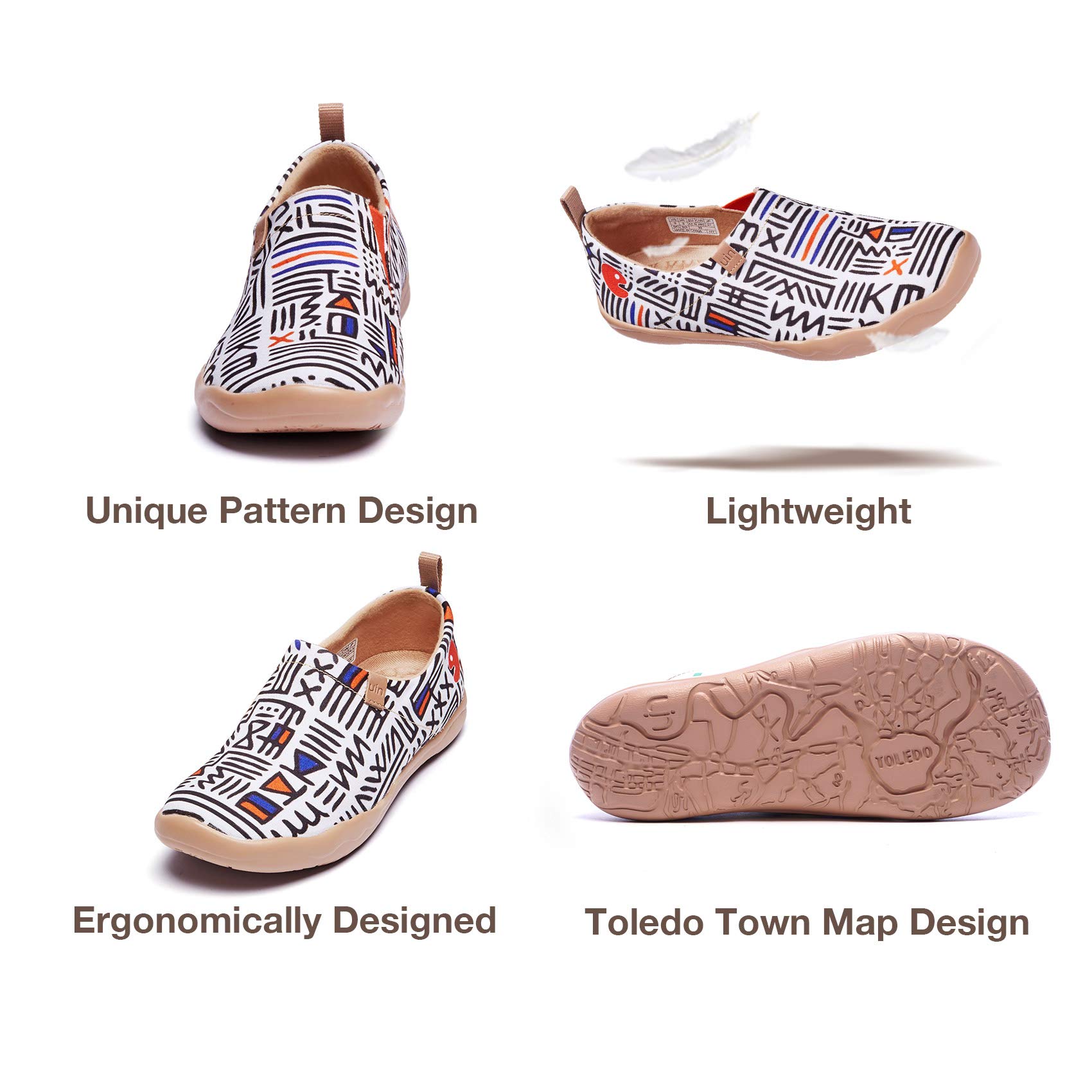 UIN Women's Slip-On Walking Shoes - Lightweight Comfort Loafers & Fashion Sneakers for Casual Wear, Travel & Everyday Use (Size 7)