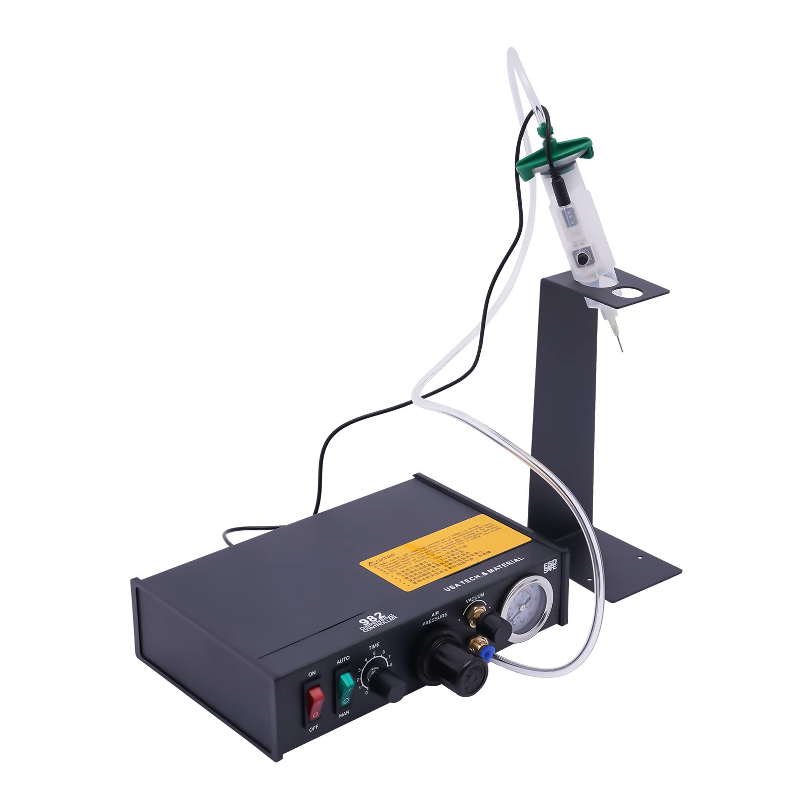 Pneumatic Semi-Automatic Glue Dispenser Machine with Timer Control - Manual & Auto Mode for Solder, Liquid Adhesive, and Glue Application | Perfect for Electronics Repair, DIY Crafts, and Industrial Assembly