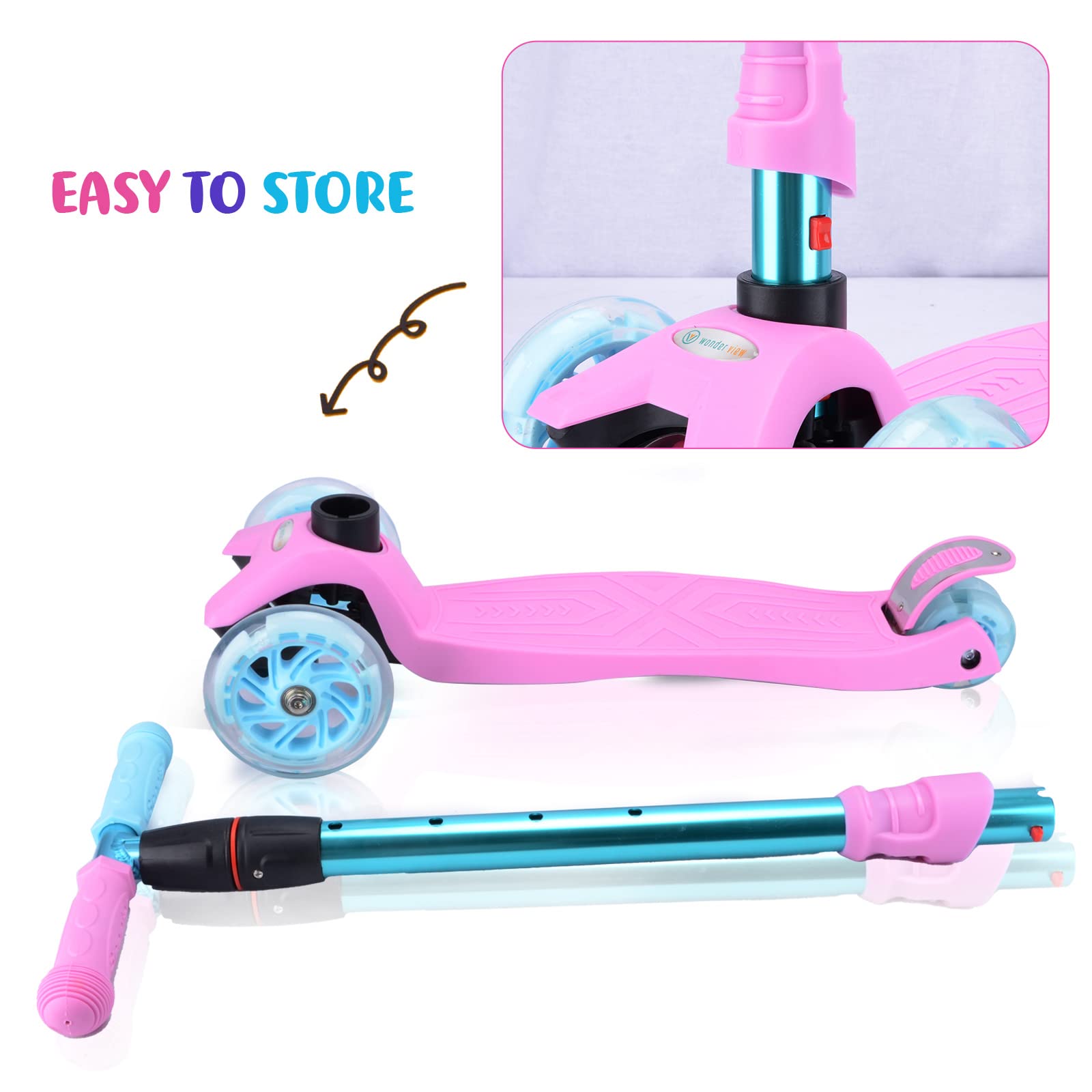 Best 3 Wheel Scooter for Kids Ages 3-12 - LED Light Up Wheels, Adjustable Height & Sturdy Deck - Perfect for Outdoor Play, Commuting to School & Neighborhood Fun