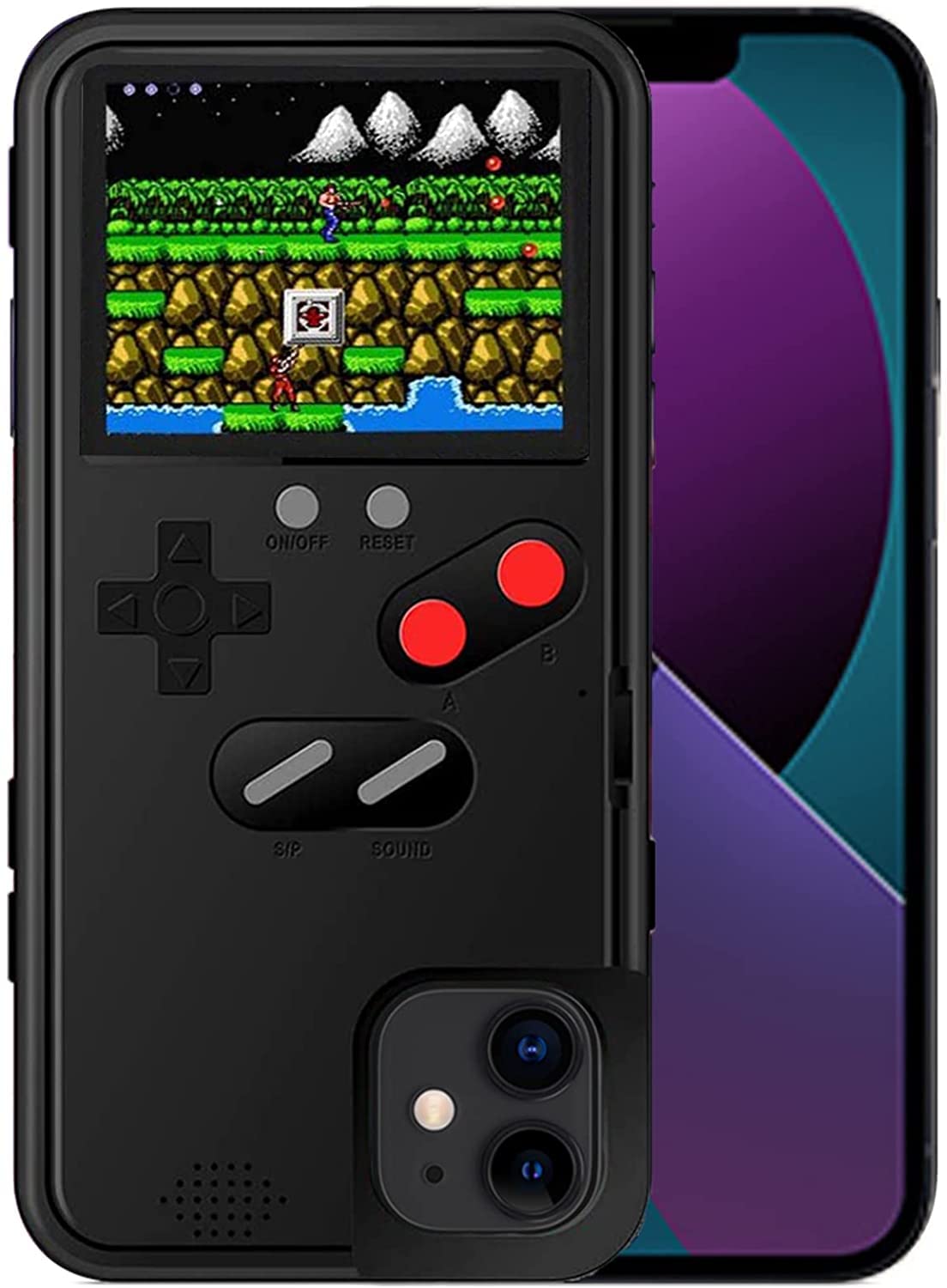 Retro Gameboy Case for iPhone 12 Mini - 36 Classic Games with Color Display, Anti-Scratch Shockproof Phone Cover - Perfect for Gaming Enthusiasts & Nostalgic Play on the Go