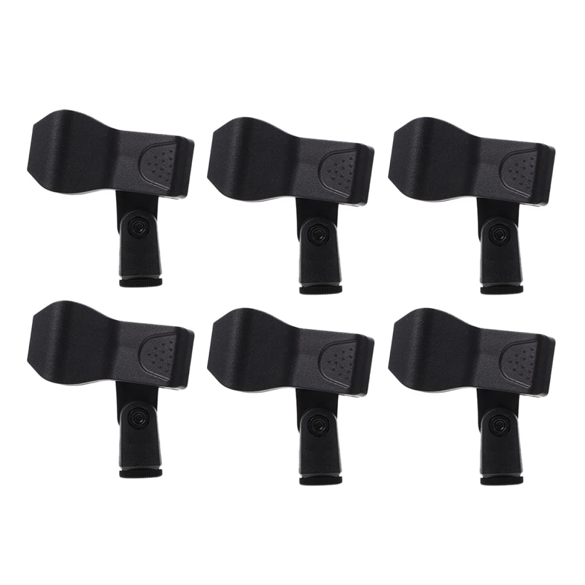 6Pcs Adjustable Microphone Clip Stand Holder - Wireless Mic Clips for Studio, Stage & Live Performances - Durable Black Mic Stand Accessories for Singers, Podcasters & Musicians