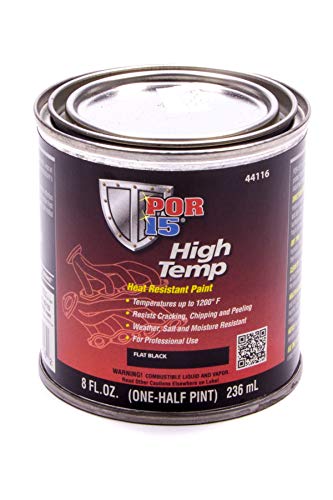 POR-15 High Temperature Paint - 500°F Heat Resistant Coating, Weatherproof & Moisture Resistant Gray Paint (8oz) for Engine Parts, Grills, Exhaust Systems & Metal Surfaces
