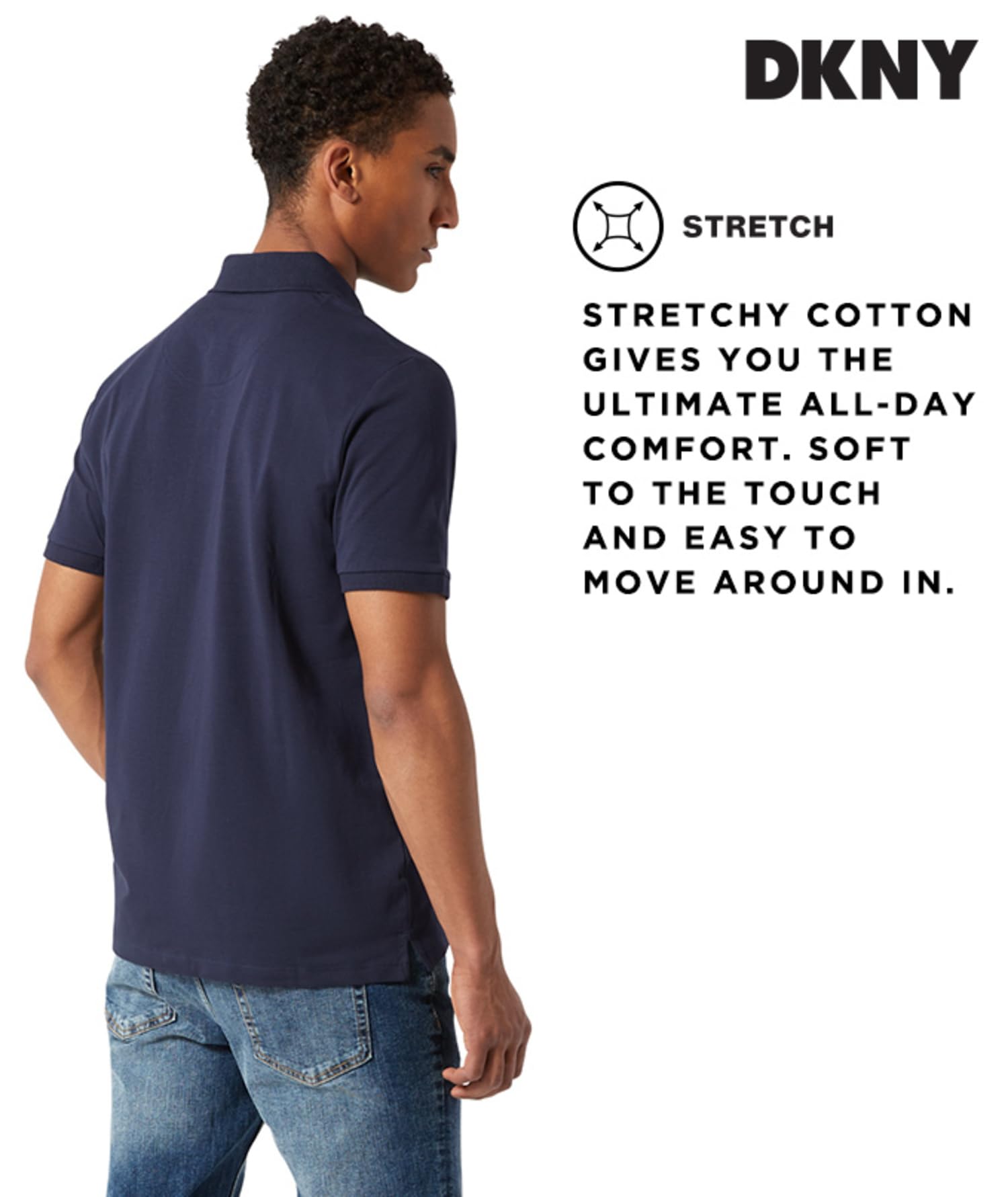 DKNY Men's Polo Shirts - Soft Stretch Casual Cotton Short Sleeve Shirts | Modern Fit Comfortable Mens Polos for Work, Golf & Everyday Wear