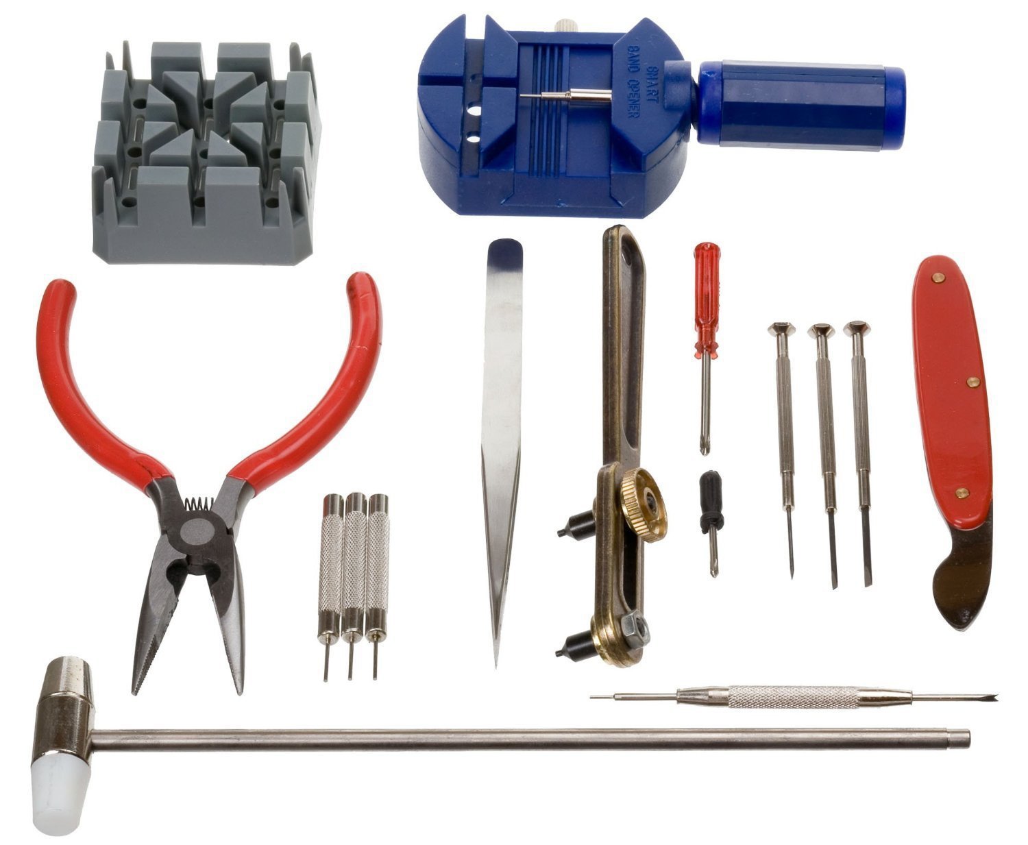 JSP® 16-Piece Professional Watch Repair Tool Kit - Watch Battery Replacement, Link Removal & Band Adjustment Tools - Perfect for DIY Watch Repair at Home or Jewelry Shop