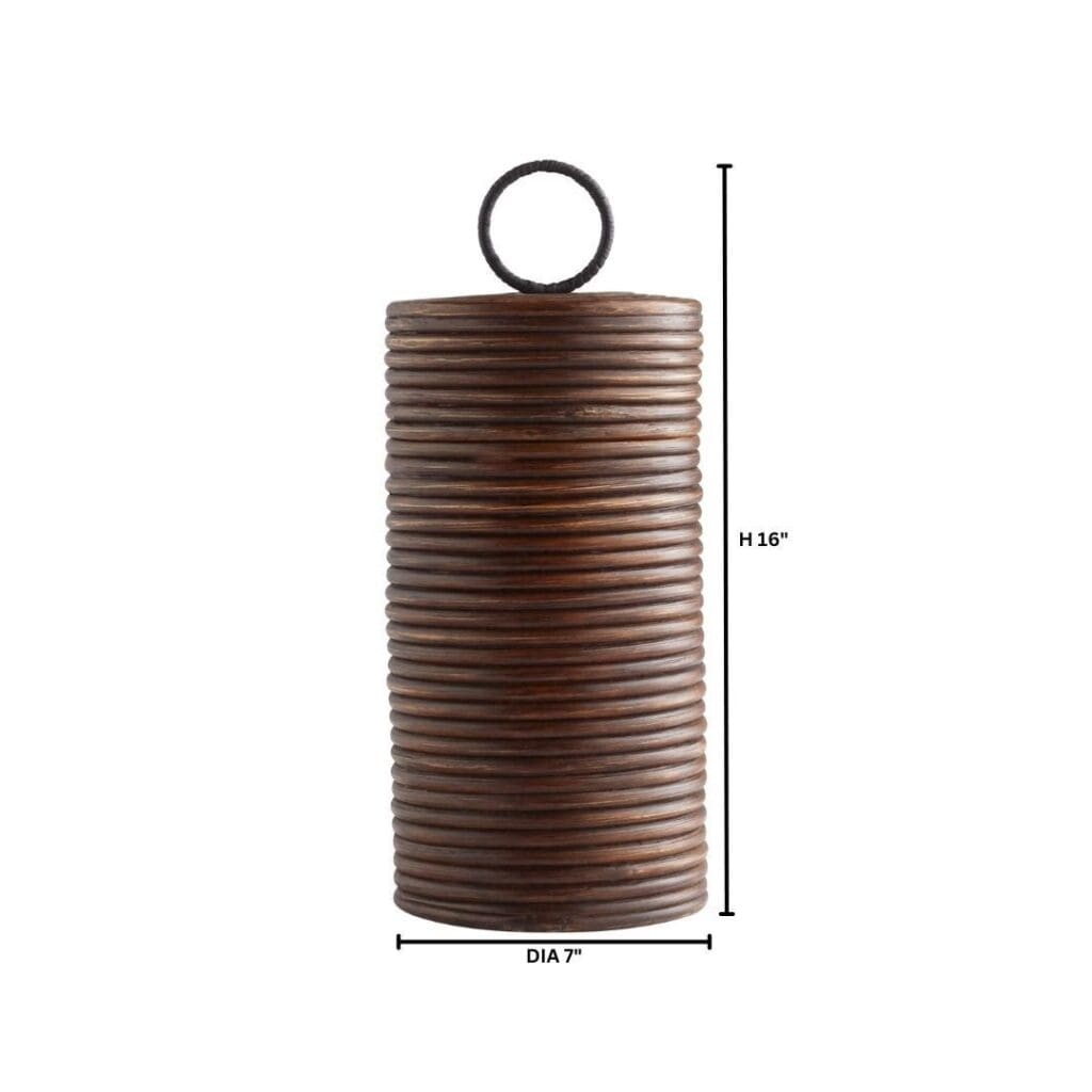 Cyan Design 11720 Papeete Small Brown Canister - Stylish Kitchen Storage for Spices, Coffee, Tea & More | Perfect for Pantry, Countertop & Home Decor