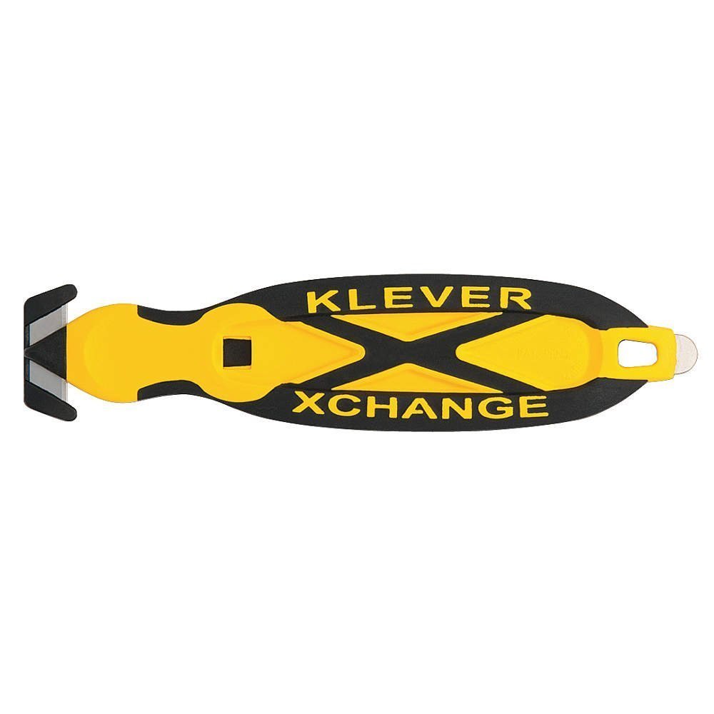 Klever Kutter Xchange Safety Box Cutter - 12-Piece Set (Yellow) - Ideal for Shipping, Packaging, and Warehouse Use