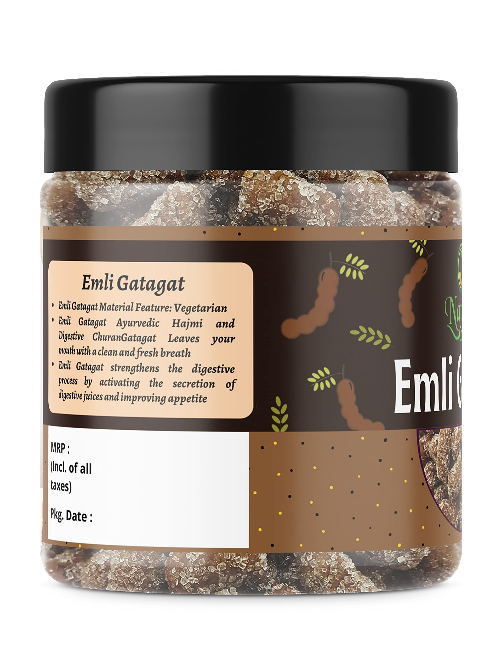 Nature Connect Imli Gatagat Candy 250g | Sweet & Sour Tamarind Candy | Khatta Meetha Chulbuli Imli | Twisted Tamarind Treat | Perfect for Snacking, Gifts & Indian Dessert Toppings [Jar Pack]