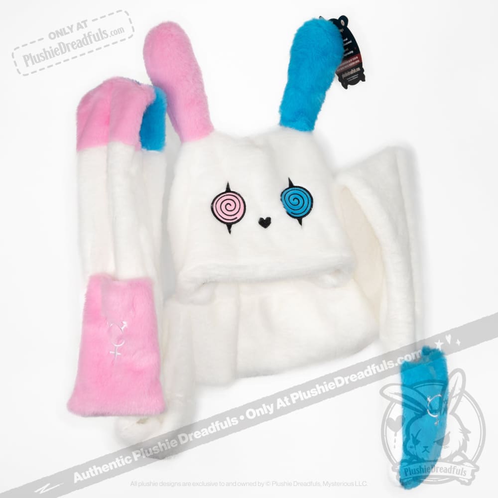 Scoodie Dreadful Gender Dysphoria Rabbit Scarf Hoodie - Soft Unisex Winter Wear for LGBTQ+ Pride, Cosplay & Cold Weather Fashion