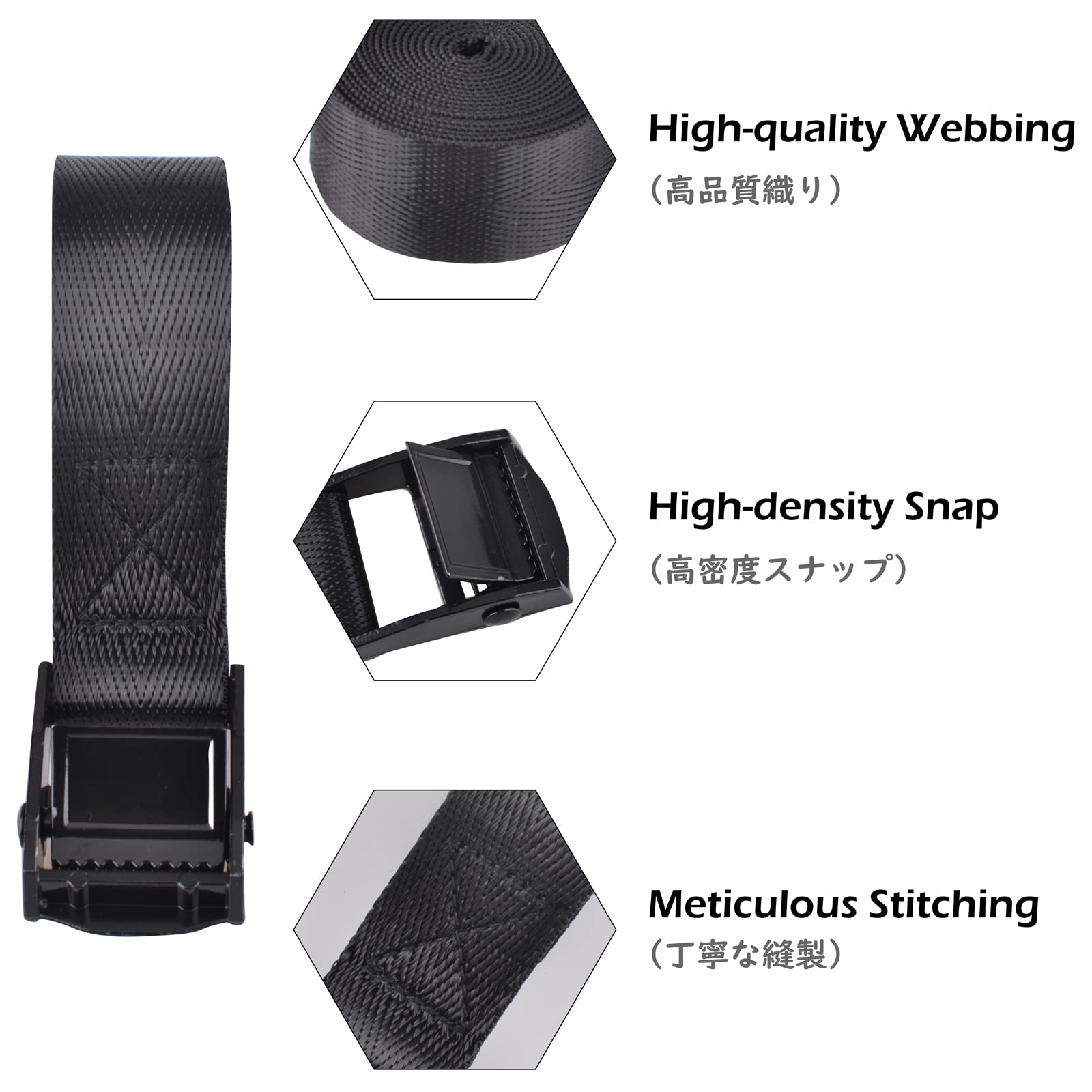 TRIWONDER Heavy Duty Tie Down Straps with Cam Buckles - 4PK 1