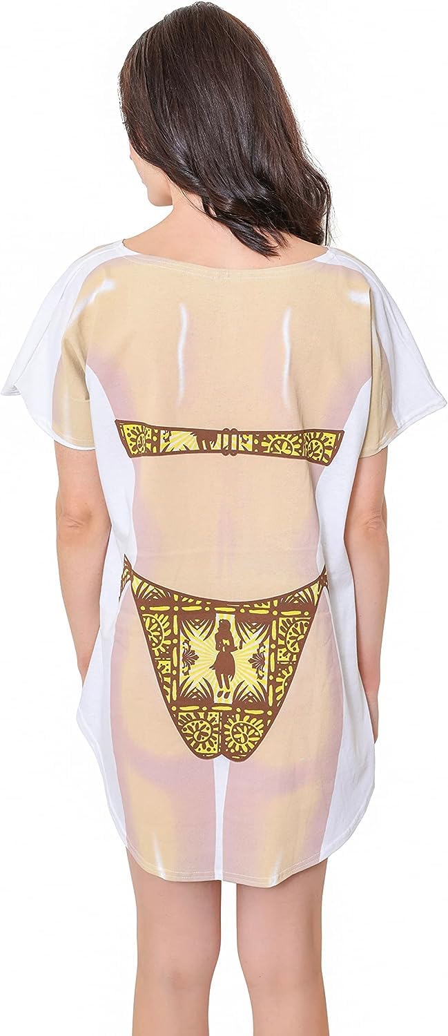 Funny Bikini Print Beach Cover-Up Dress for Women - Pool & Vacation Wear