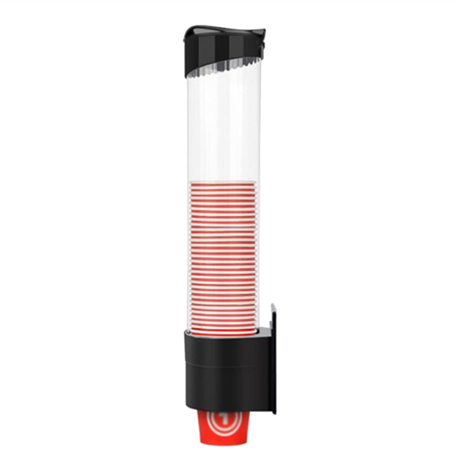 AISHANBAIHUODIAN Automatic Disposable Paper Cup Dispenser - White Plastic Cup Holder with Dustproof Design, No Punching Required for Easy Use | Perfect for Offices, Restaurants, and Home Kitchens
