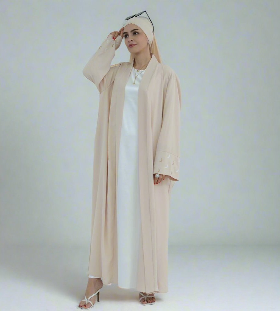 Elegant Muna Open Abaya Kimono - Lightweight Muslim Prayer Dress for Women - Perfect for Prayer, Home Wear & Special Occasions