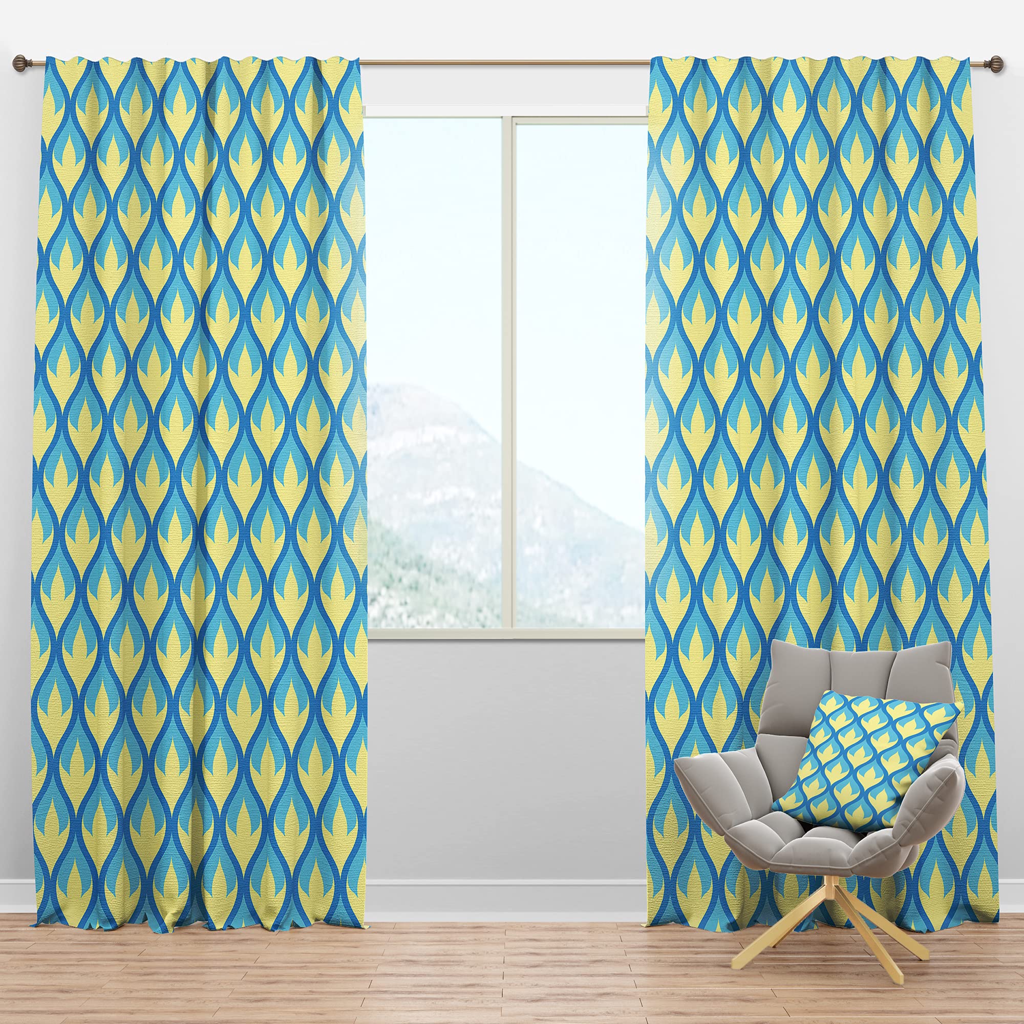Retro Abstract Blackout Curtains - Thermal Insulated Single Panel (52x84 inches) for Bedroom & Living Room - Noise Reducing & Light Blocking Drapes for Better Sleep & Home Decor